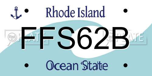 FFS62B Rhode Island License Plate