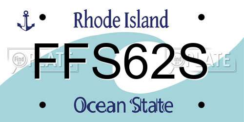 FFS62S Rhode Island License Plate