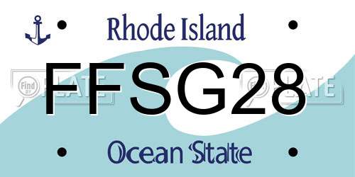 FFSG28 Rhode Island License Plate