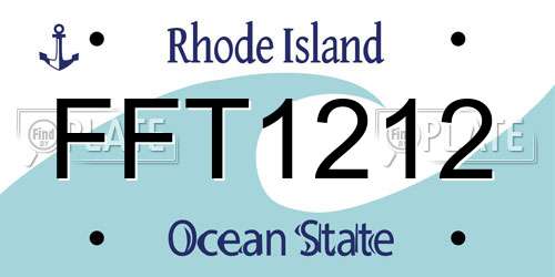 FFT1212 Rhode Island License Plate