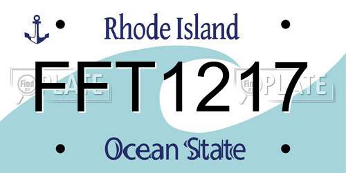 FFT1217 Rhode Island License Plate
