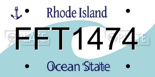 FFT1474 Rhode Island License Plate