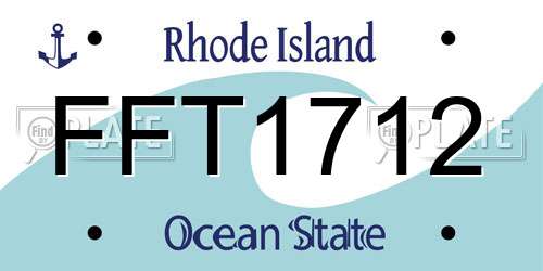 FFT1712 Rhode Island License Plate