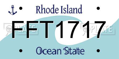 FFT1717 Rhode Island License Plate