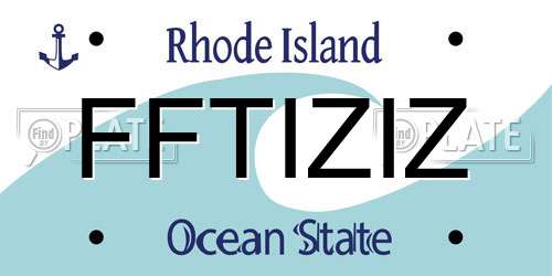 FFTIZIZ Rhode Island License Plate