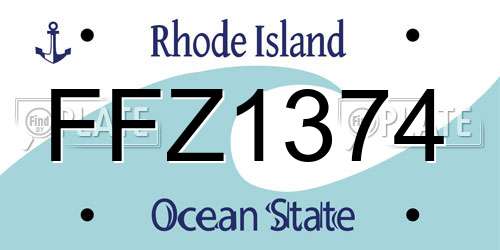 FFZ1374 Rhode Island License Plate
