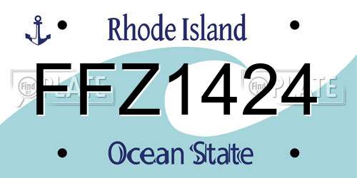 FFZ1424 Rhode Island License Plate