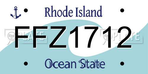 FFZ1712 Rhode Island License Plate