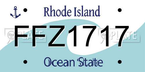 FFZ1717 Rhode Island License Plate