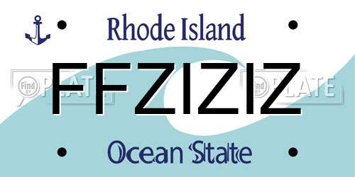 FFZIZIZ Rhode Island License Plate