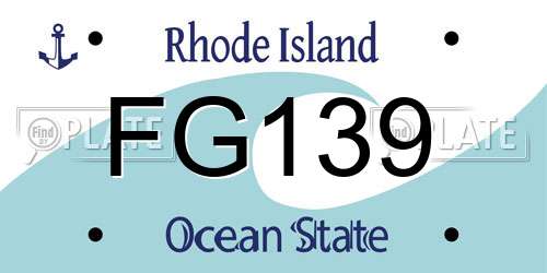 FG139 Rhode Island License Plate