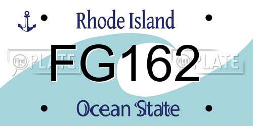 FG162 Rhode Island License Plate