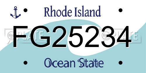FG25234 Rhode Island License Plate