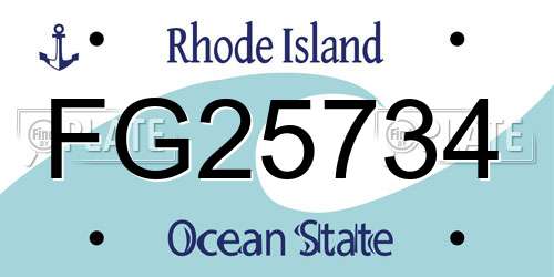 FG25734 Rhode Island License Plate