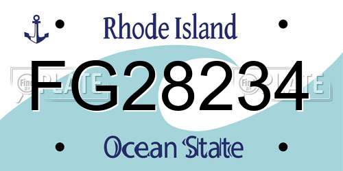 FG28234 Rhode Island License Plate