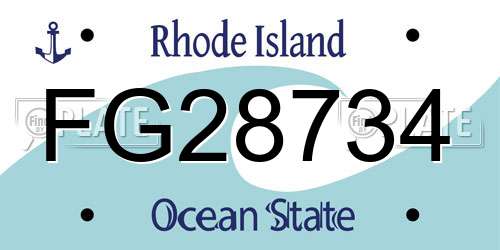 FG28734 Rhode Island License Plate
