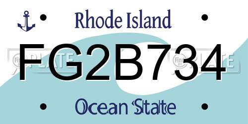FG2B734 Rhode Island License Plate