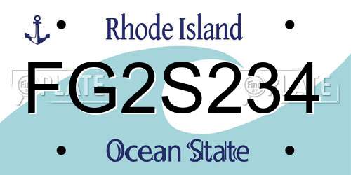FG2S234 Rhode Island License Plate
