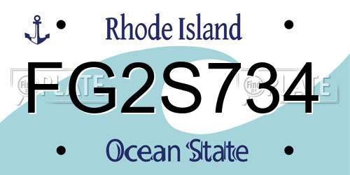 FG2S734 Rhode Island License Plate