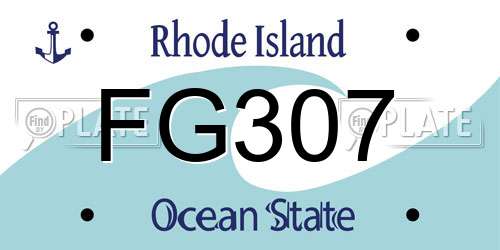 FG307 Rhode Island License Plate