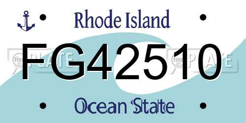 FG42510 Rhode Island License Plate