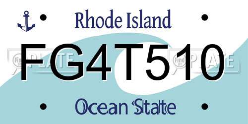 FG4T510 Rhode Island License Plate