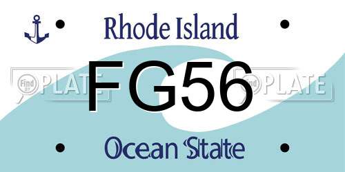 FG56 Rhode Island License Plate