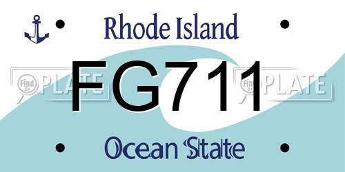 FG711 Rhode Island License Plate