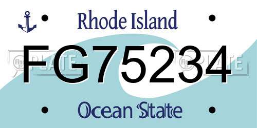 FG75234 Rhode Island License Plate