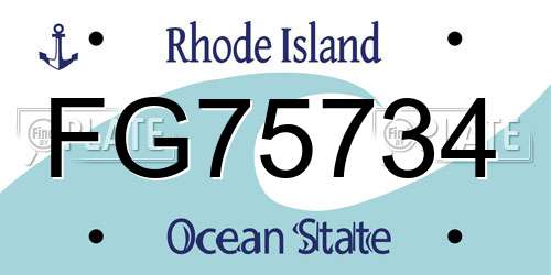 FG75734 Rhode Island License Plate