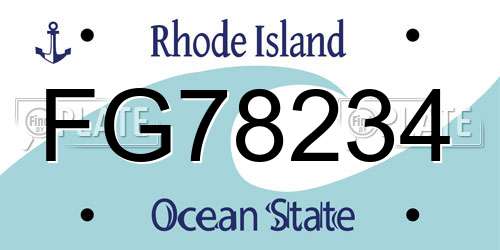 FG78234 Rhode Island License Plate