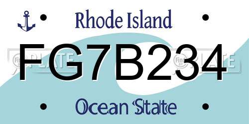 FG7B234 Rhode Island License Plate