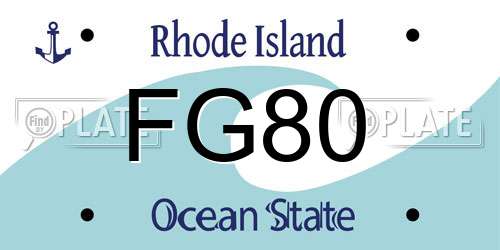 FG80 Rhode Island License Plate