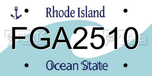 FGA2510 Rhode Island License Plate