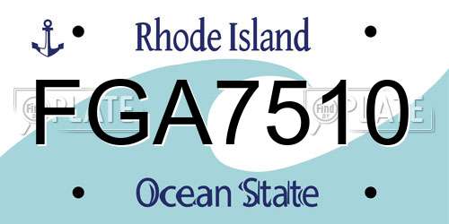 FGA7510 Rhode Island License Plate