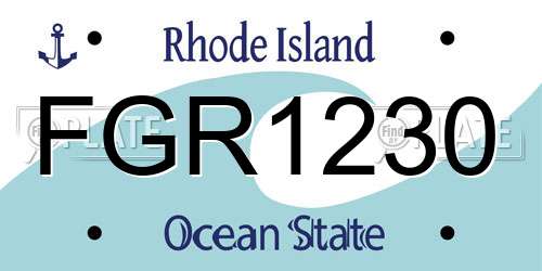 FGR1230 Rhode Island License Plate