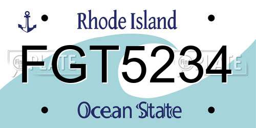 FGT5234 Rhode Island License Plate
