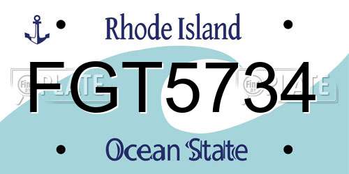 FGT5734 Rhode Island License Plate