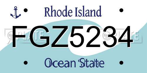 FGZ5234 Rhode Island License Plate
