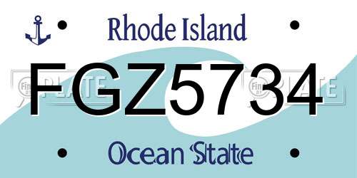 FGZ5734 Rhode Island License Plate