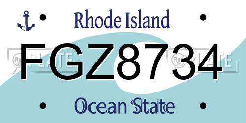 FGZ8734 Rhode Island License Plate