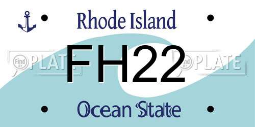 FH22 Rhode Island License Plate