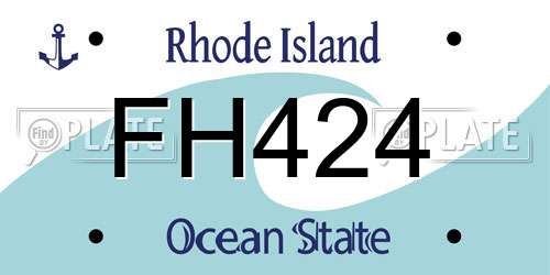FH424 Rhode Island License Plate