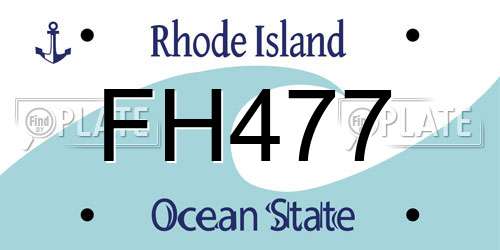FH477 Rhode Island License Plate