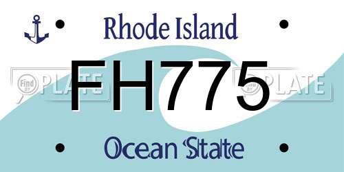 FH775 Rhode Island License Plate