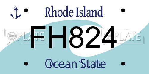 FH824 Rhode Island License Plate