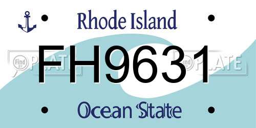 FH9631 Rhode Island License Plate