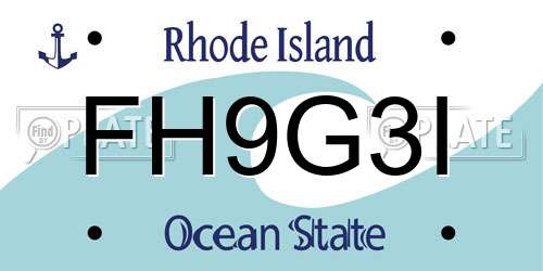 FH9G3I Rhode Island License Plate