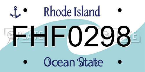 FHF0298 Rhode Island License Plate