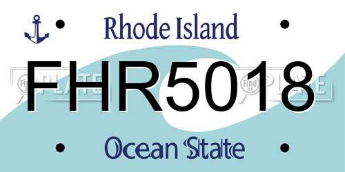FHR5018 Rhode Island License Plate